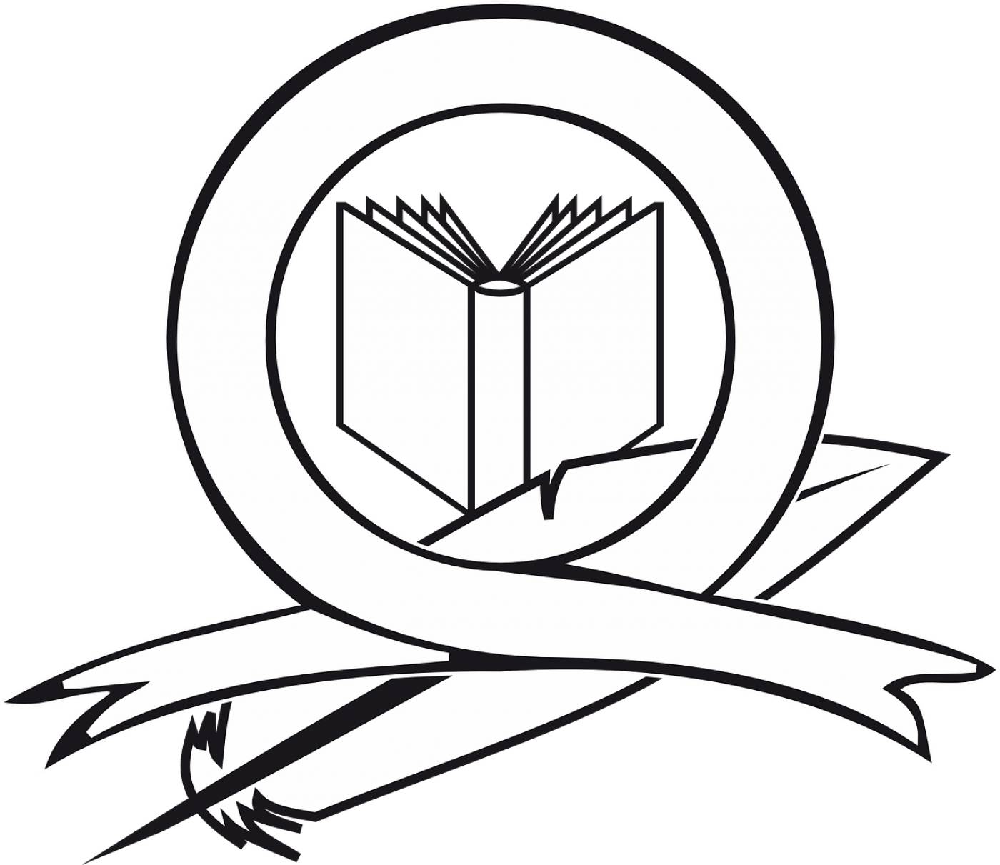 book logo ribbon feather education  svg vector