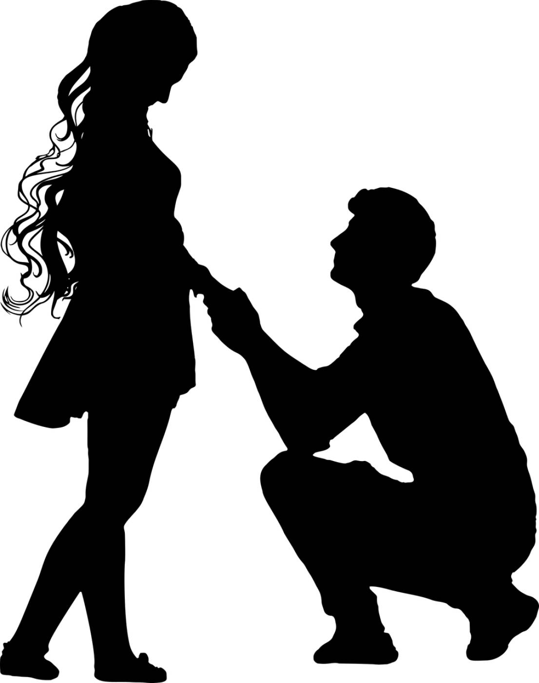 couple love silhouette propose  svg vector