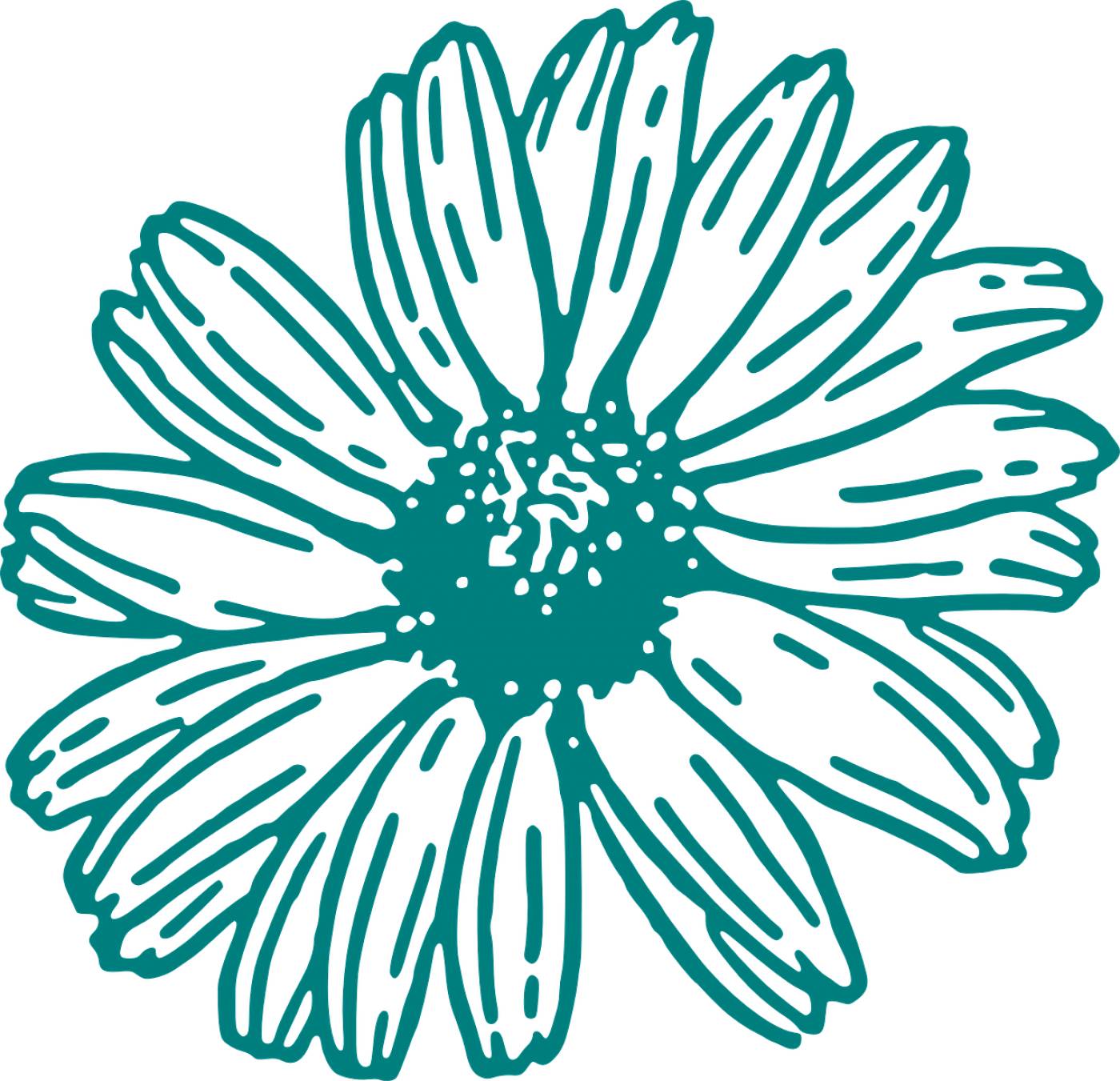 daisy flower outline floral  svg vector