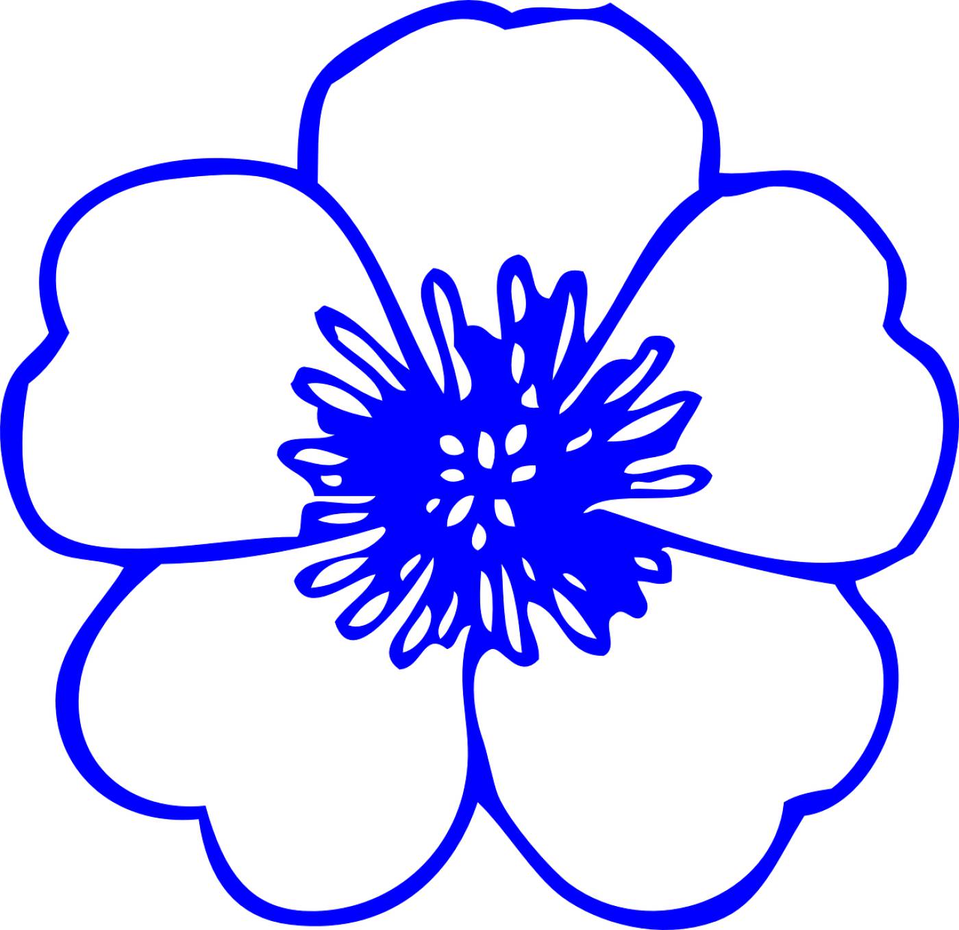 flower buttercup blue outline  svg vector