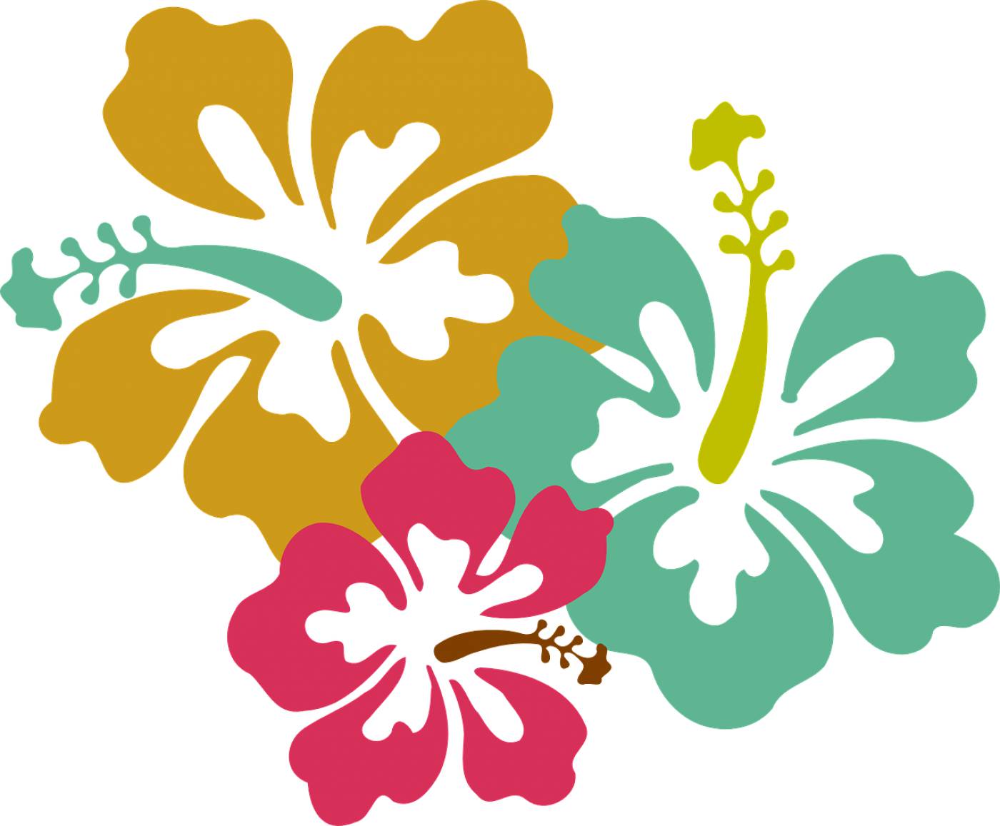 flower hibiscus pink yellow blue  svg vector