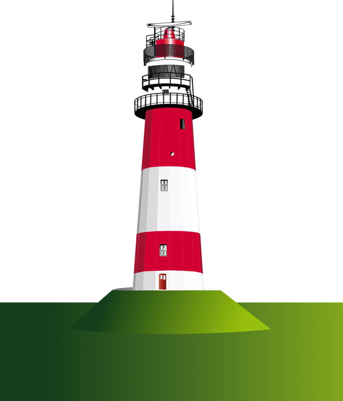 lighthouse coast sea red white  svg vector