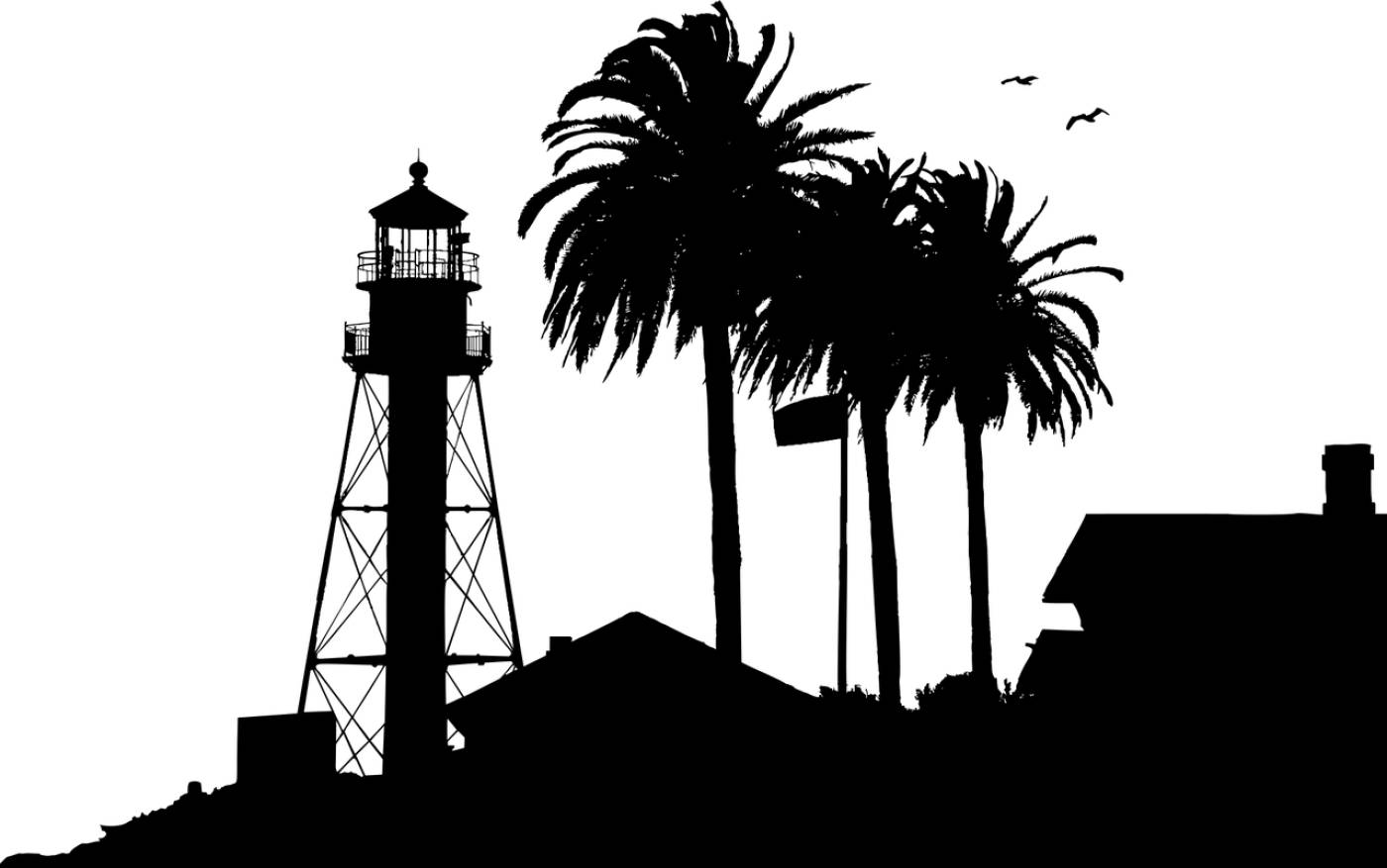lighthouse sea silhouette landscape  svg vector