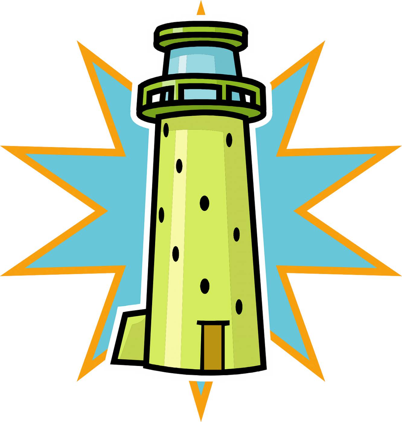 lighthouse tower green windows  svg vector
