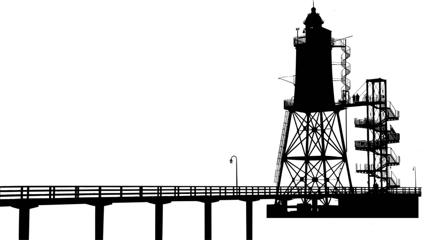 pier lighthouse silhouette  svg vector