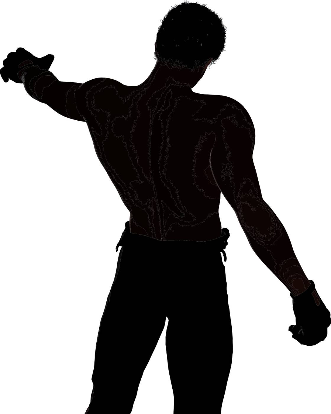 silhouette man fitness muscular  svg vector
