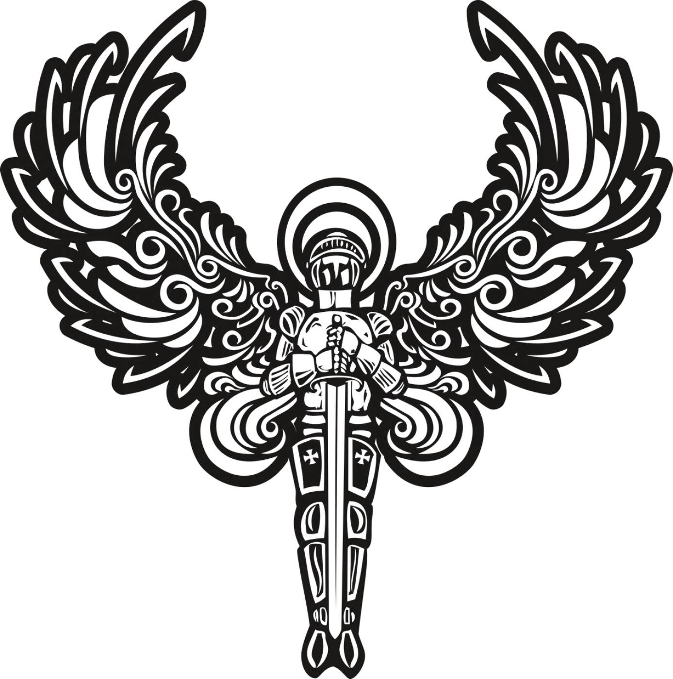 angel wings character  svg vector