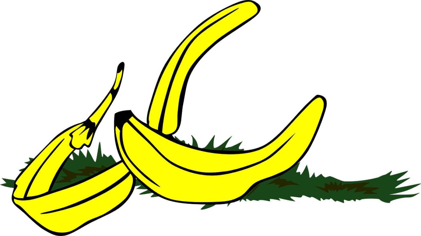 banana peel slippery tread fruit  svg vector