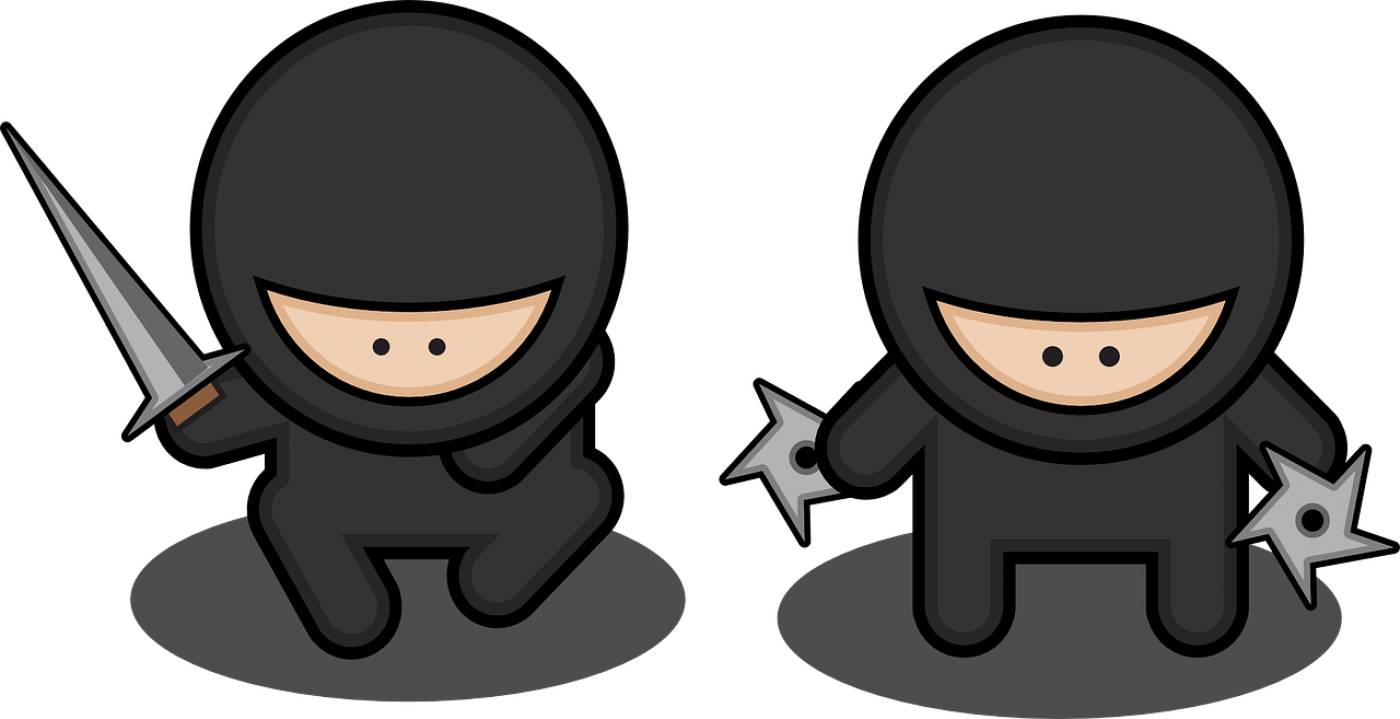 black ninja swords masks cartoon  svg vector