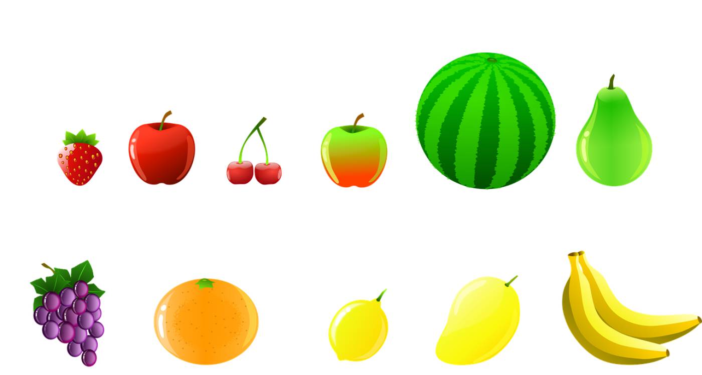 fruits strawberry apple green apple  svg vector