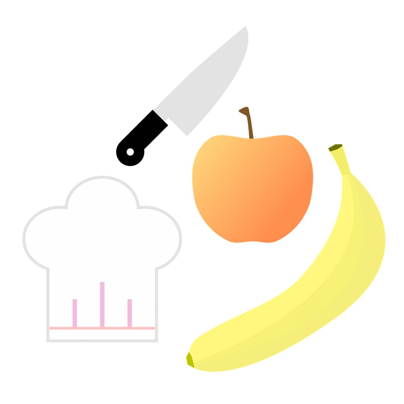 recipe banana knife cap chef hat  svg vector