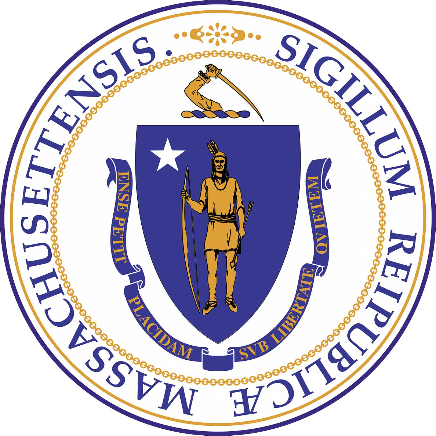 seal state massachusetts sword  svg vector