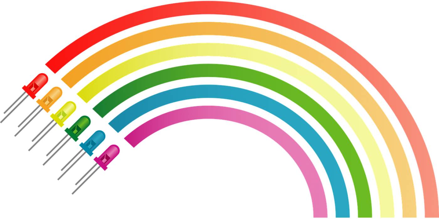 rainbow colors diodes electronic  svg vector