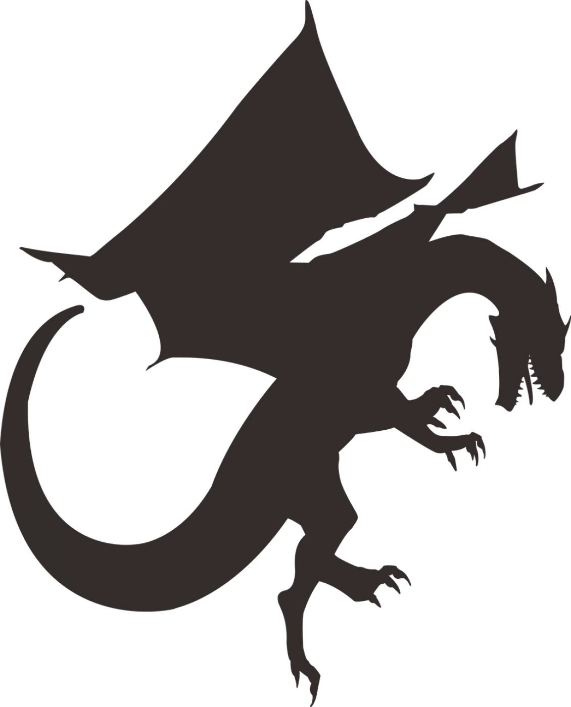 dragon silhouette black mythology  svg vector