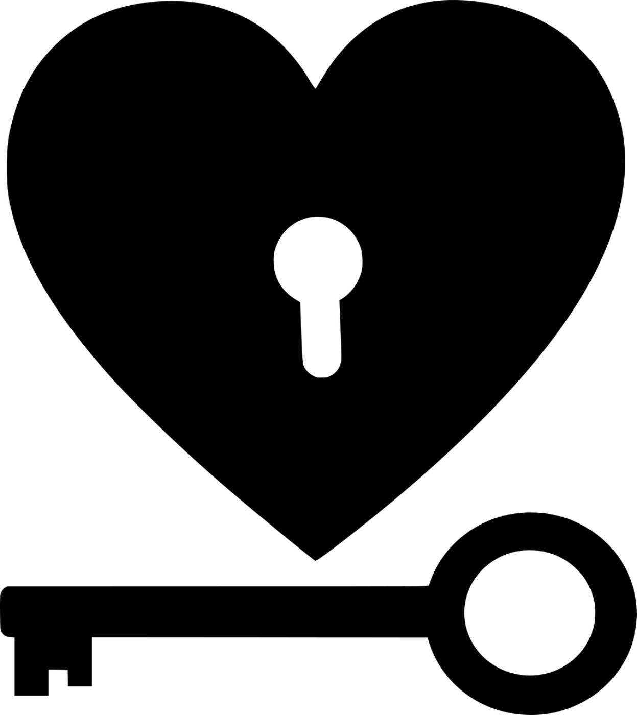 silhouette key heart love lock  svg vector