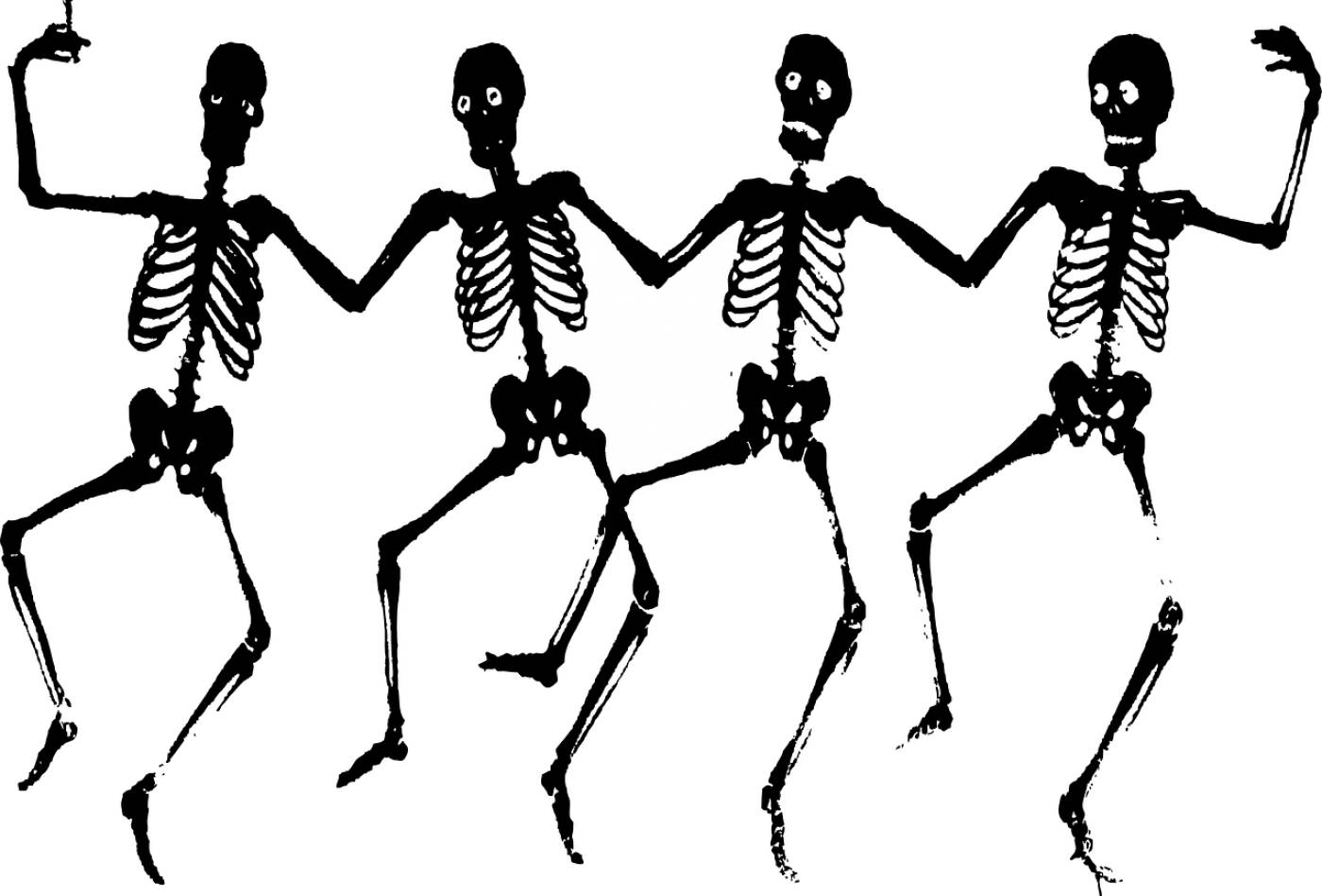 skeletons danse macabre bones dance  svg vector