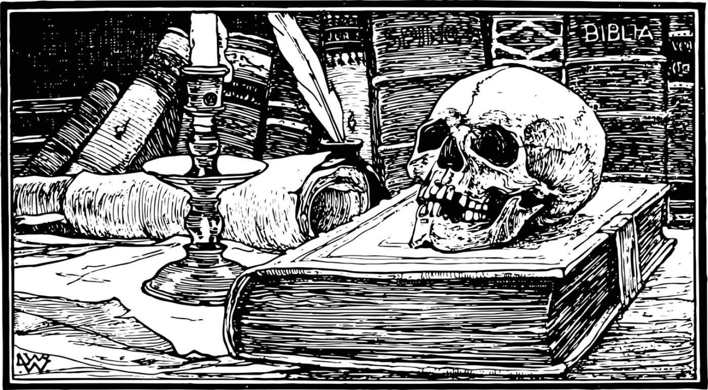 skull library wizard fantasy  svg vector