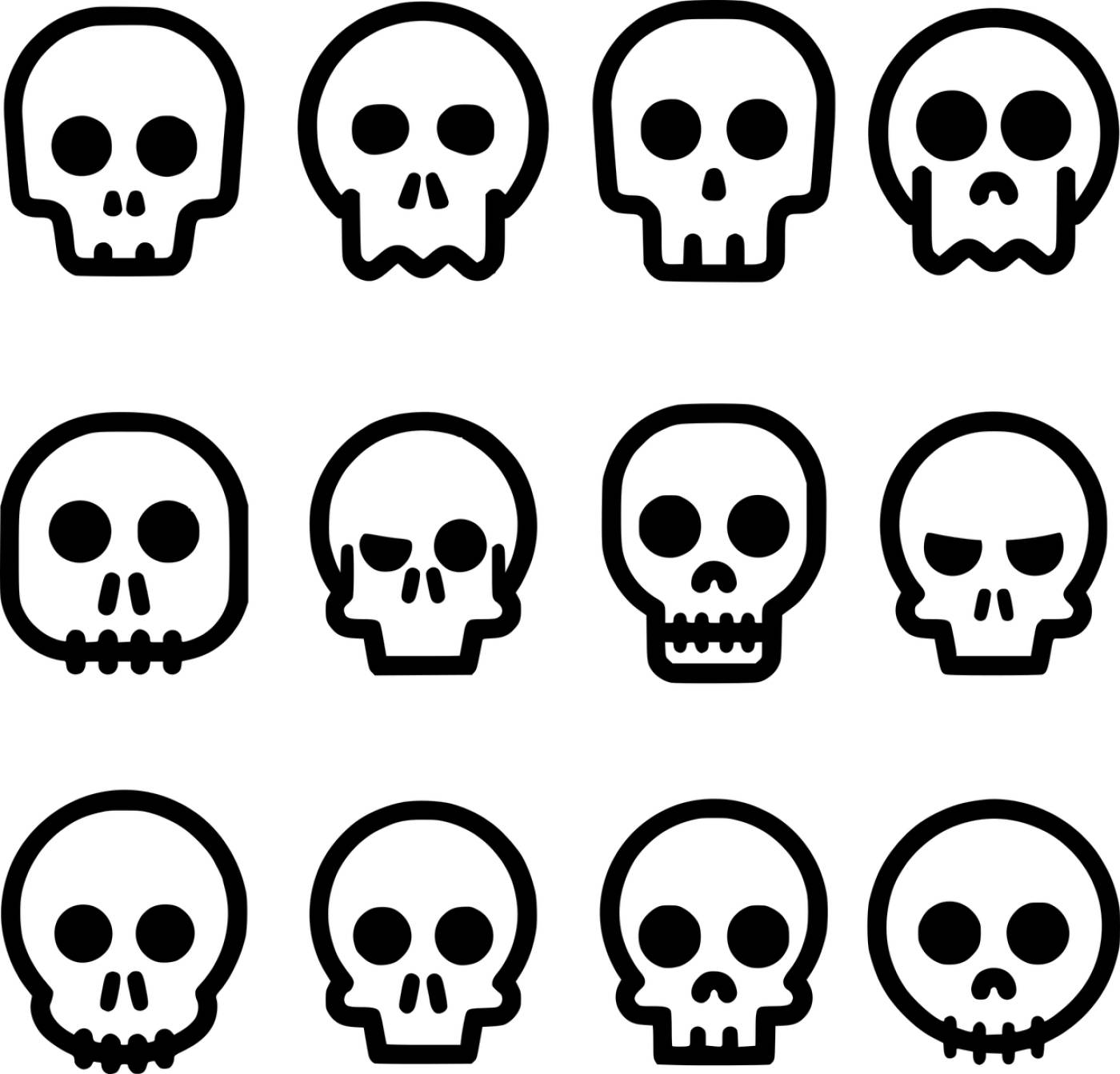 skulls death skeleton dead bone  svg vector