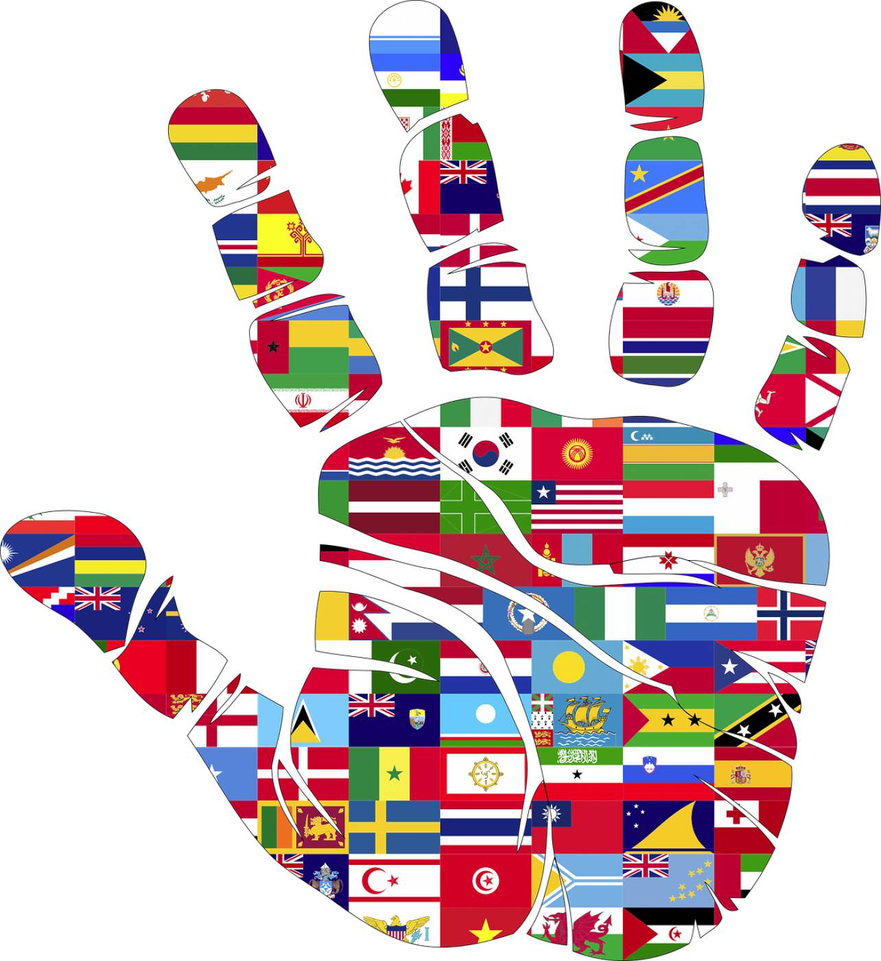 flags hand world handprint nations  svg vector