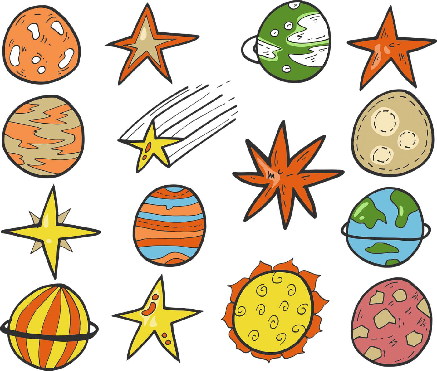 stars planets the universe the sky  svg vector