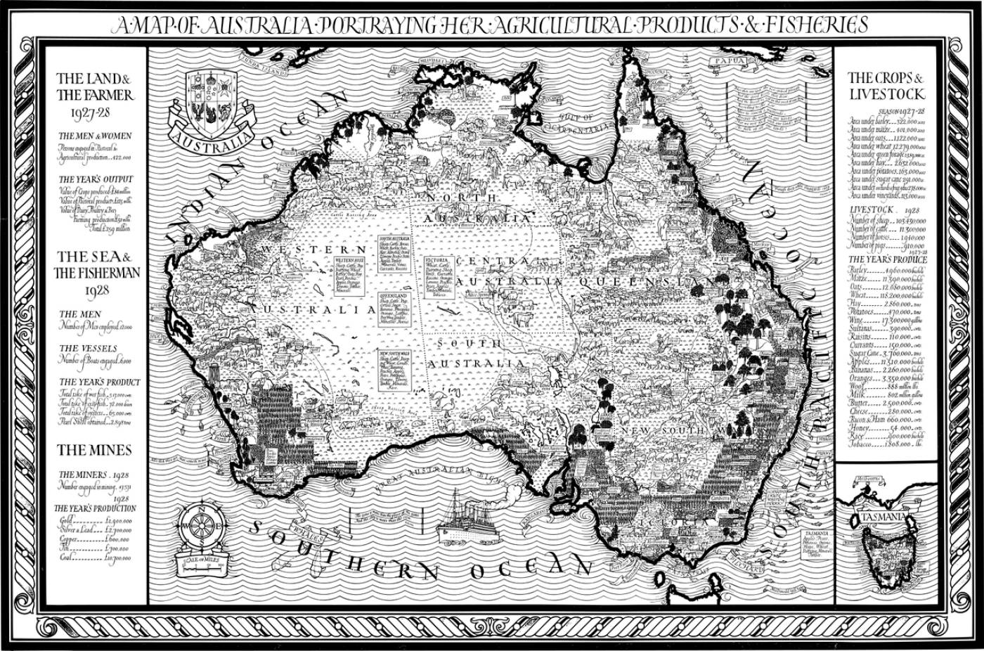 australia map cartography line art  svg vector