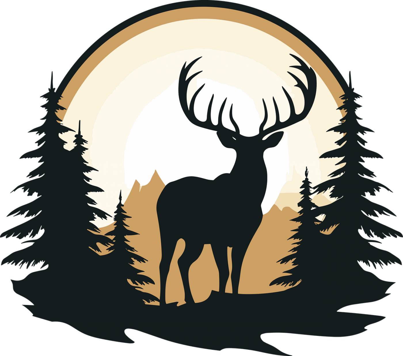 deer logo wildlife nature antler  svg vector
