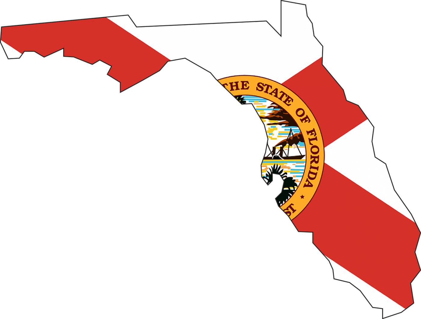 florida flag map usa america  svg vector