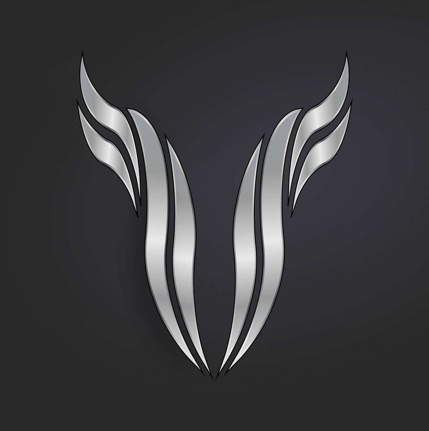 logo metallic gray white silver  svg vector
