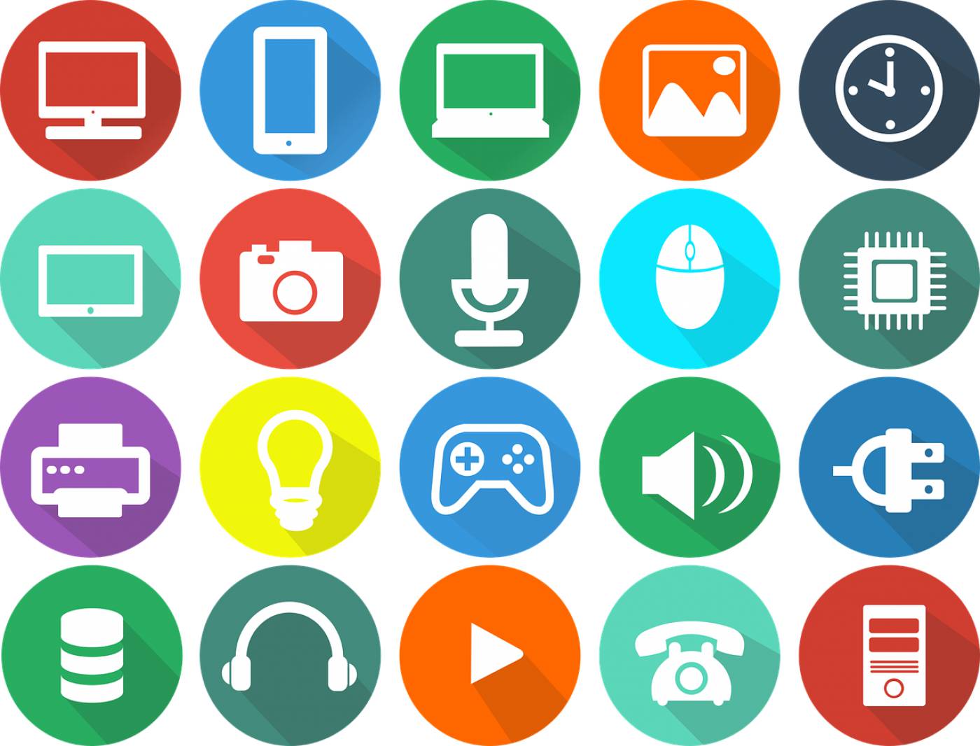 long shadow icon technology vector  svg vector