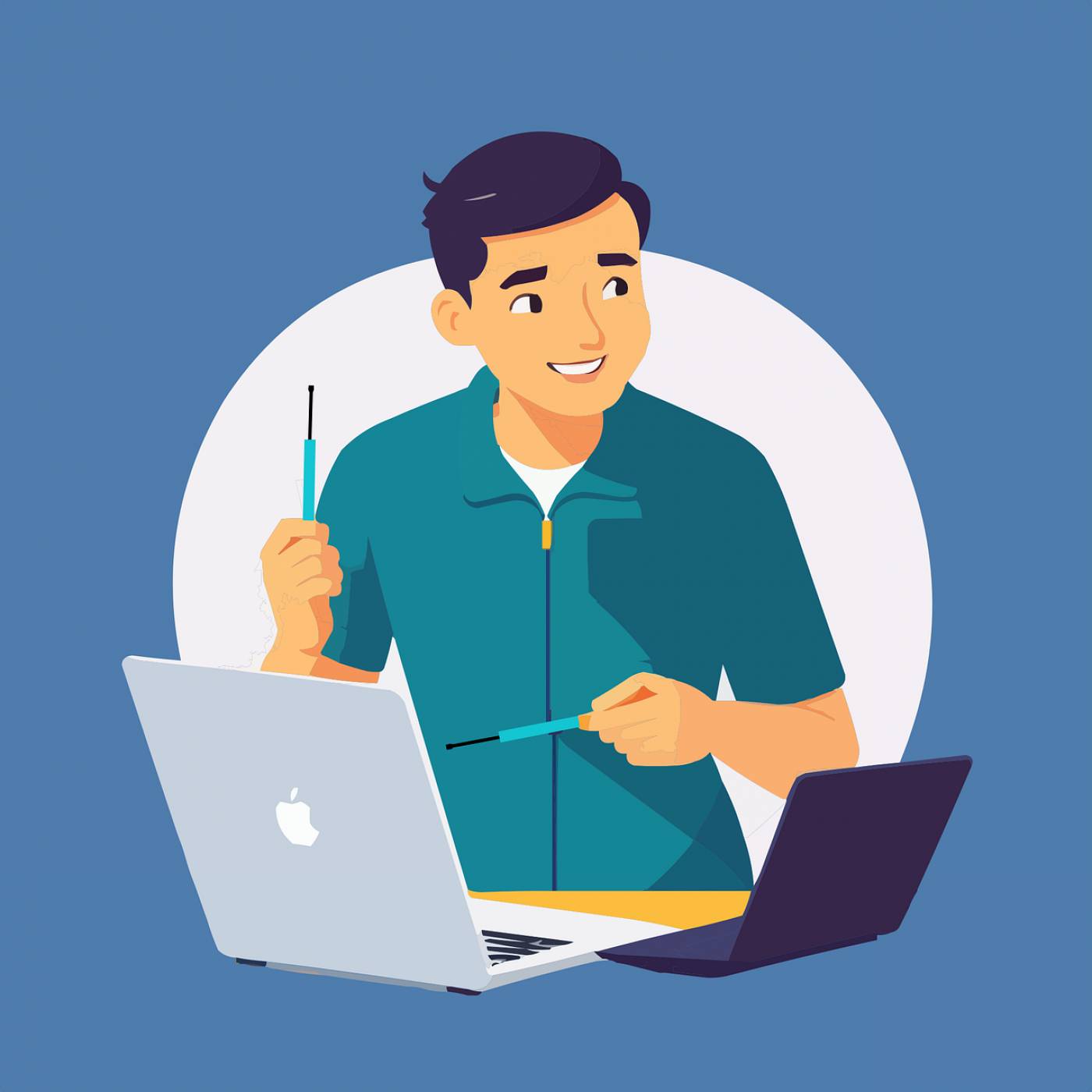 man laptop computer technology  svg vector
