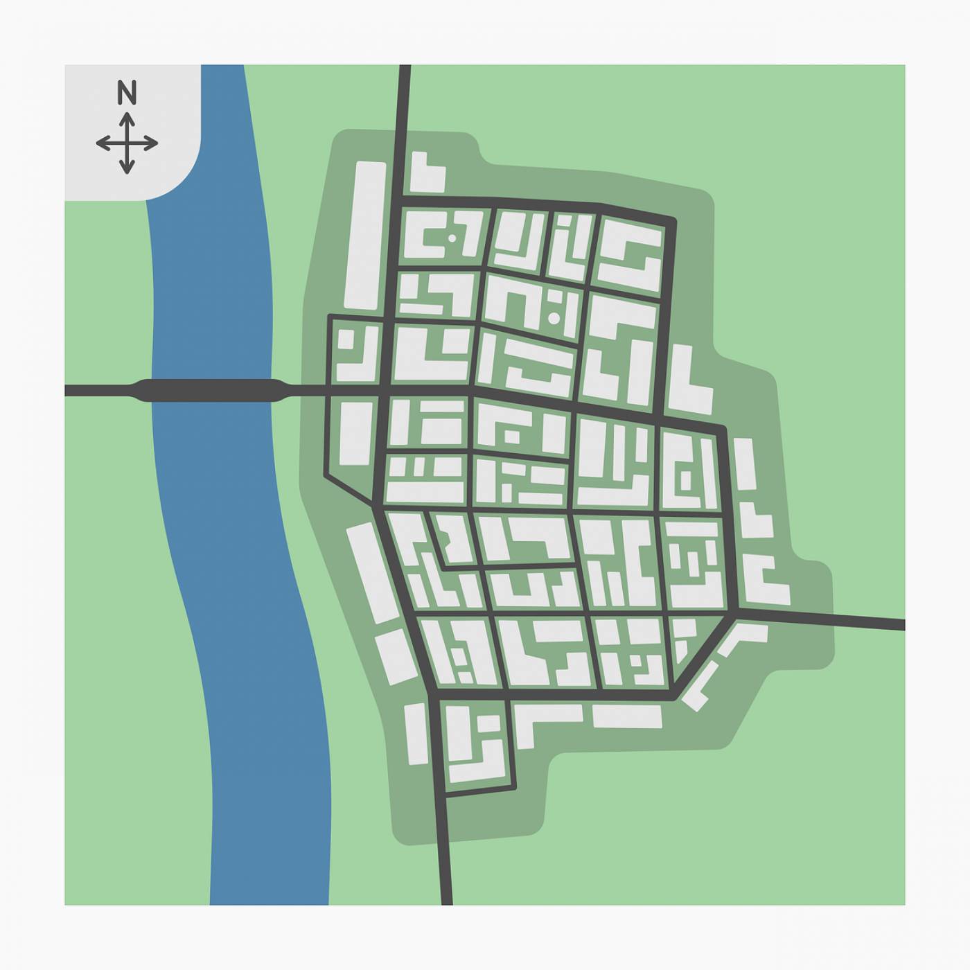 map town city river road  svg vector
