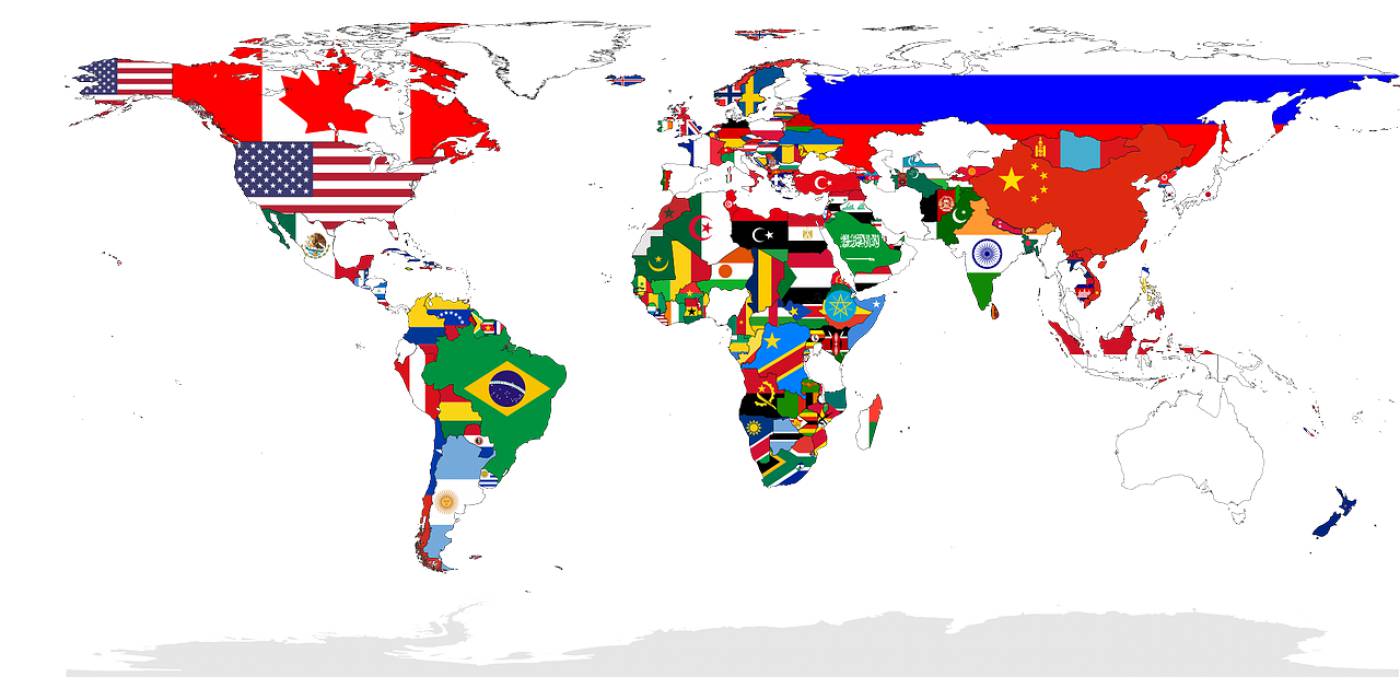 world map countries flags nations  svg vector