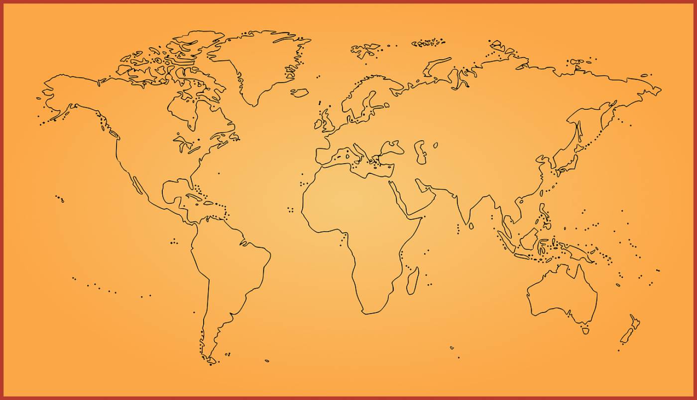 world map orange global  svg vector