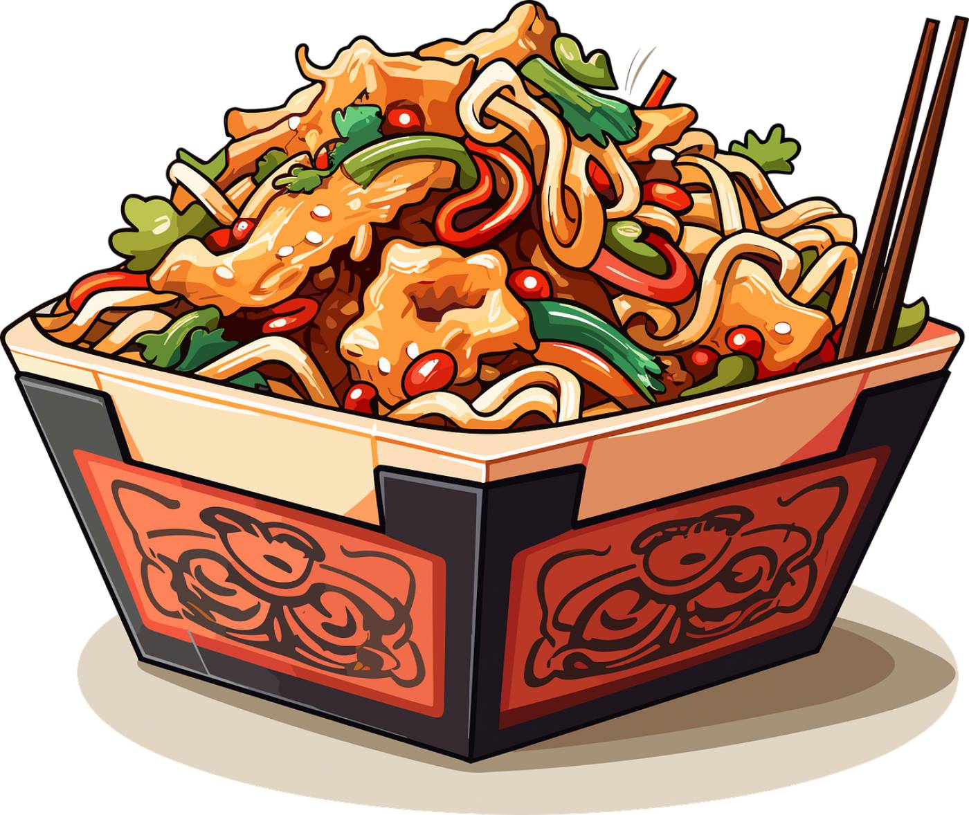 ai generated chinese food noodles  svg vector