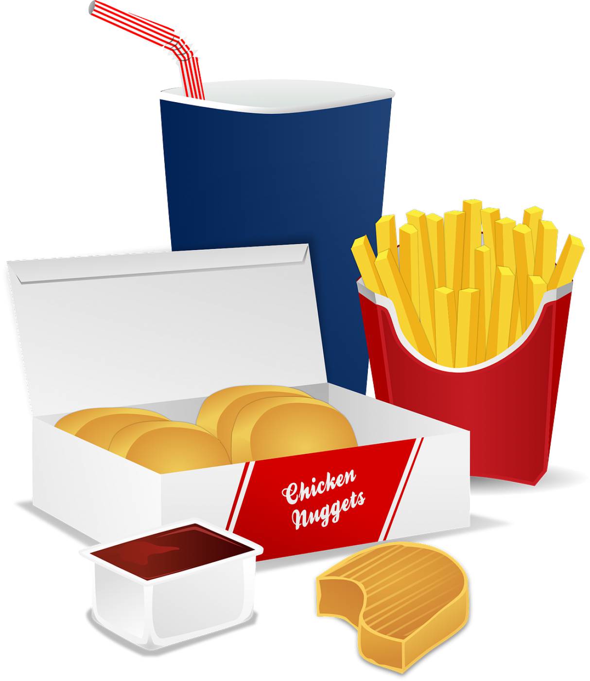 chicken nuggets cola drink food  svg vector