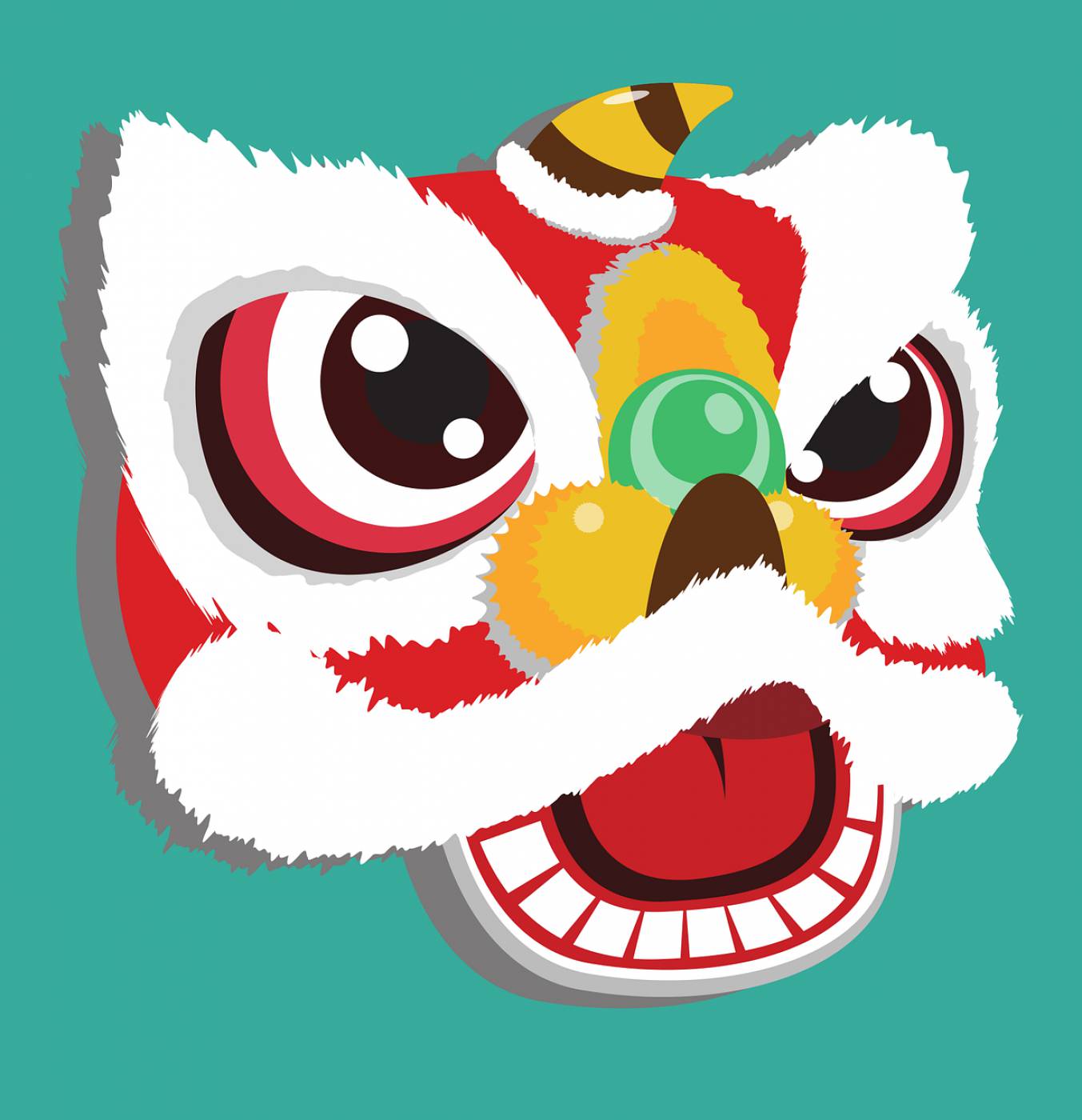 chinese lion lion dance new year  svg vector