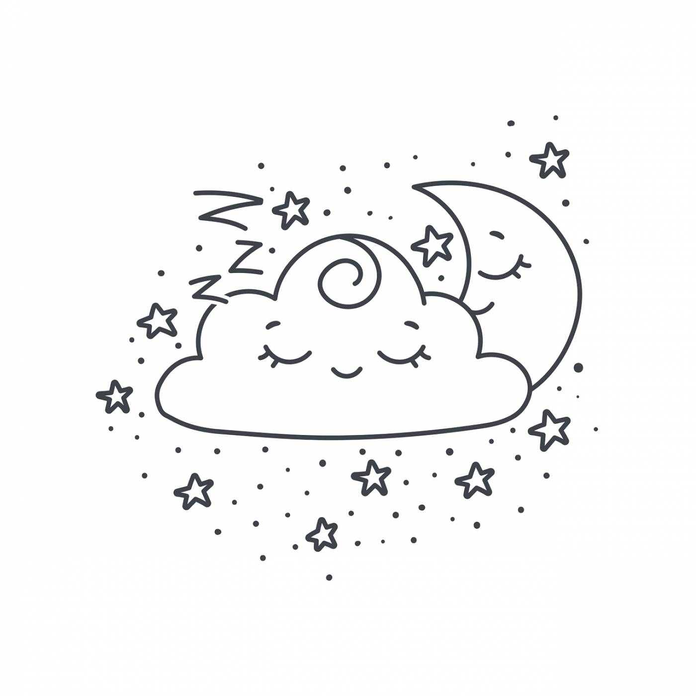 cloud dream star night moon cute  svg vector