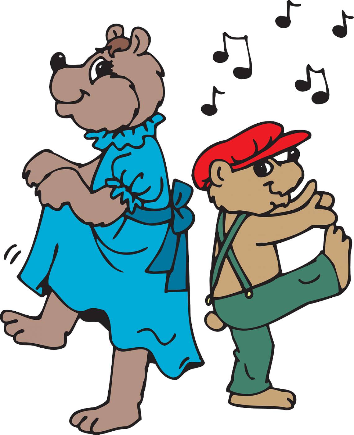 dance music notes bears dancing  svg vector