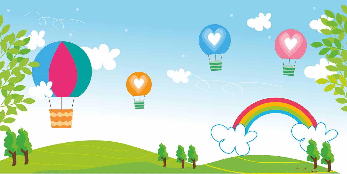 landscape sky rainbow garden  svg vector