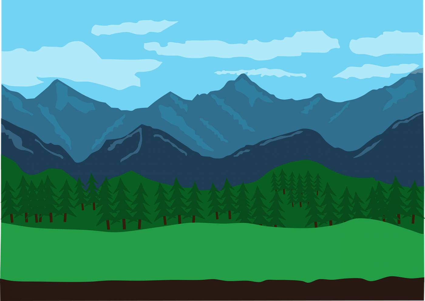 mountain tree grass nature cloud  svg vector