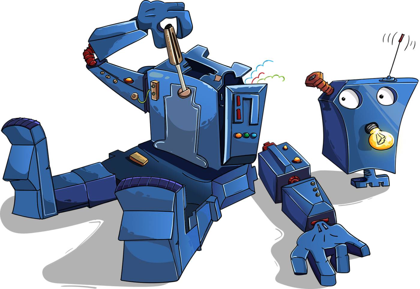robot disassembled blue bulb  svg vector