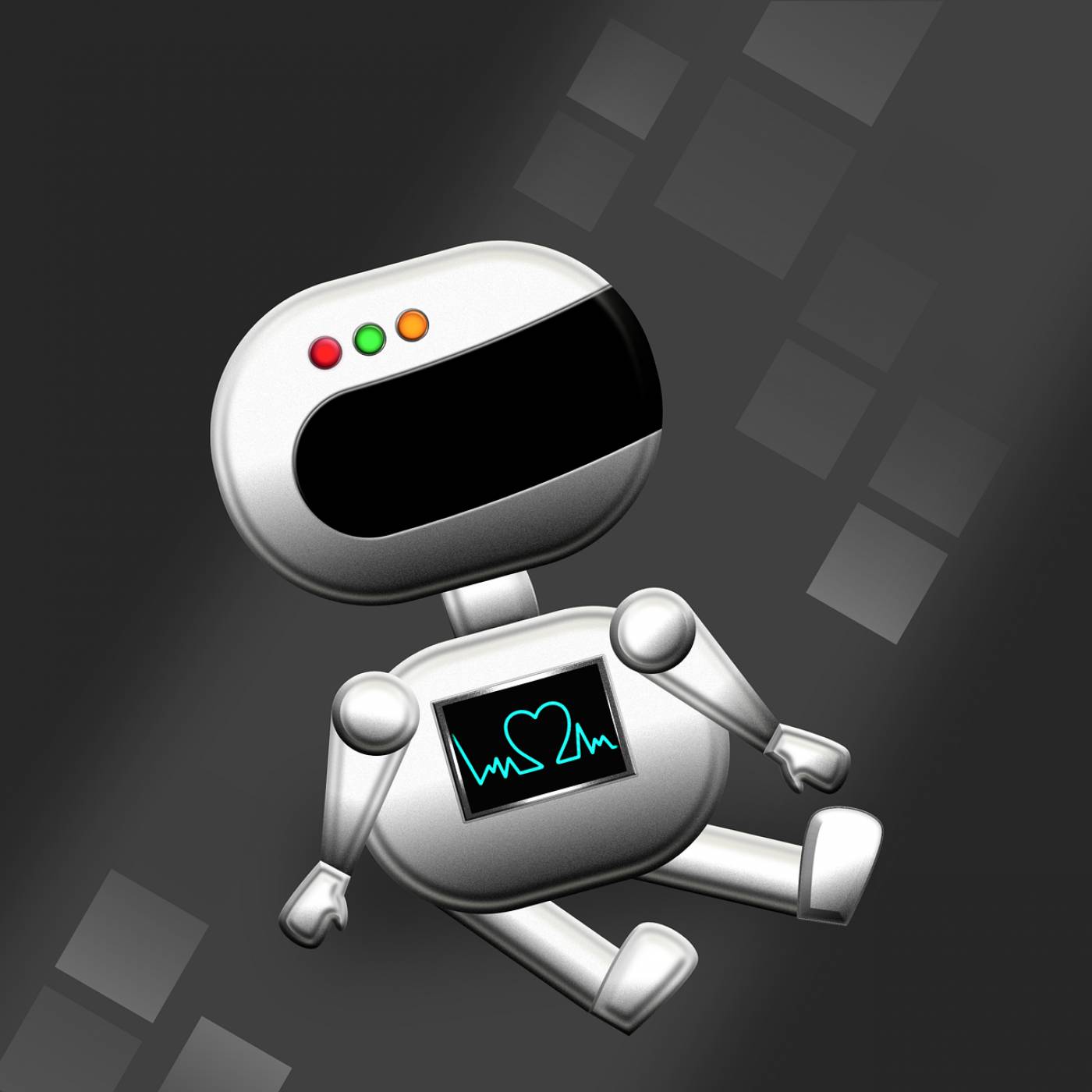 robot machine heartbeat technology  svg vector