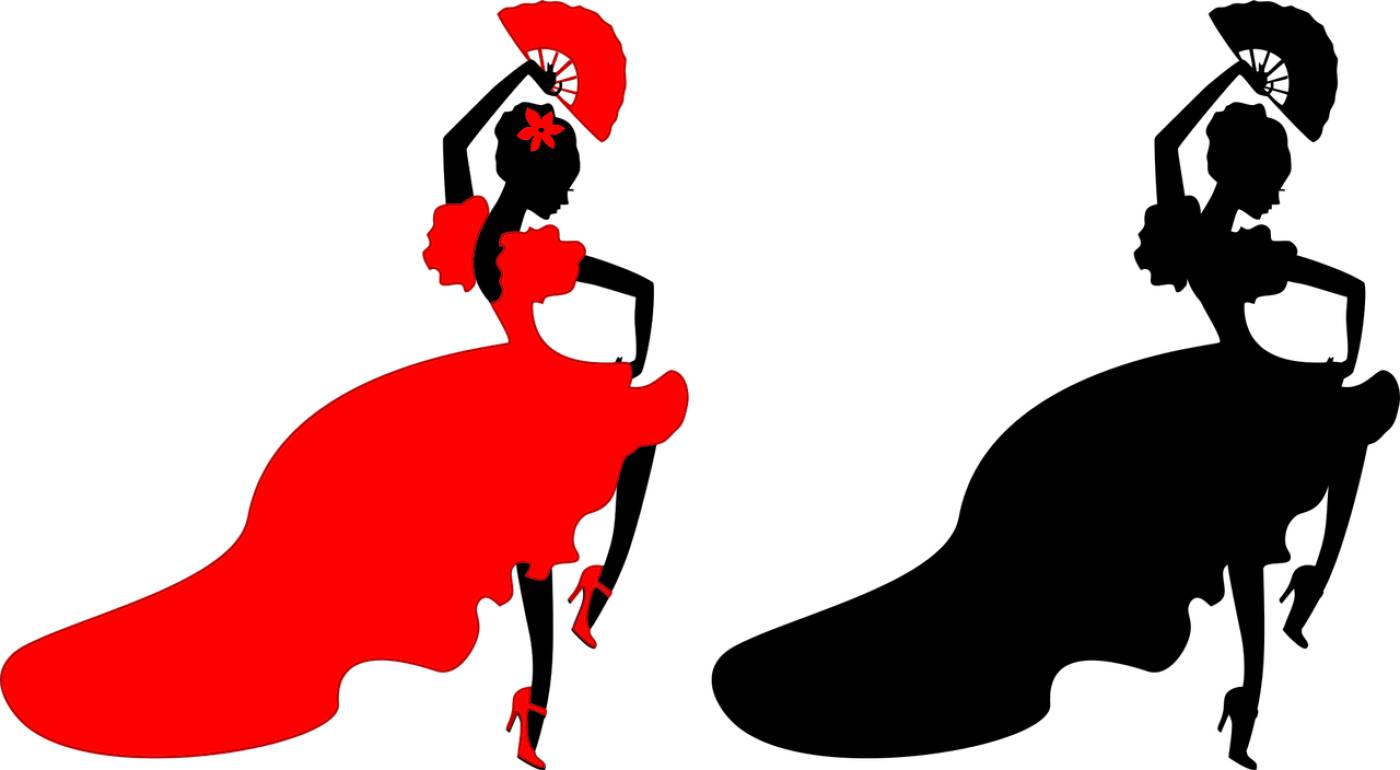 woman dance silhouette flamenco  svg vector