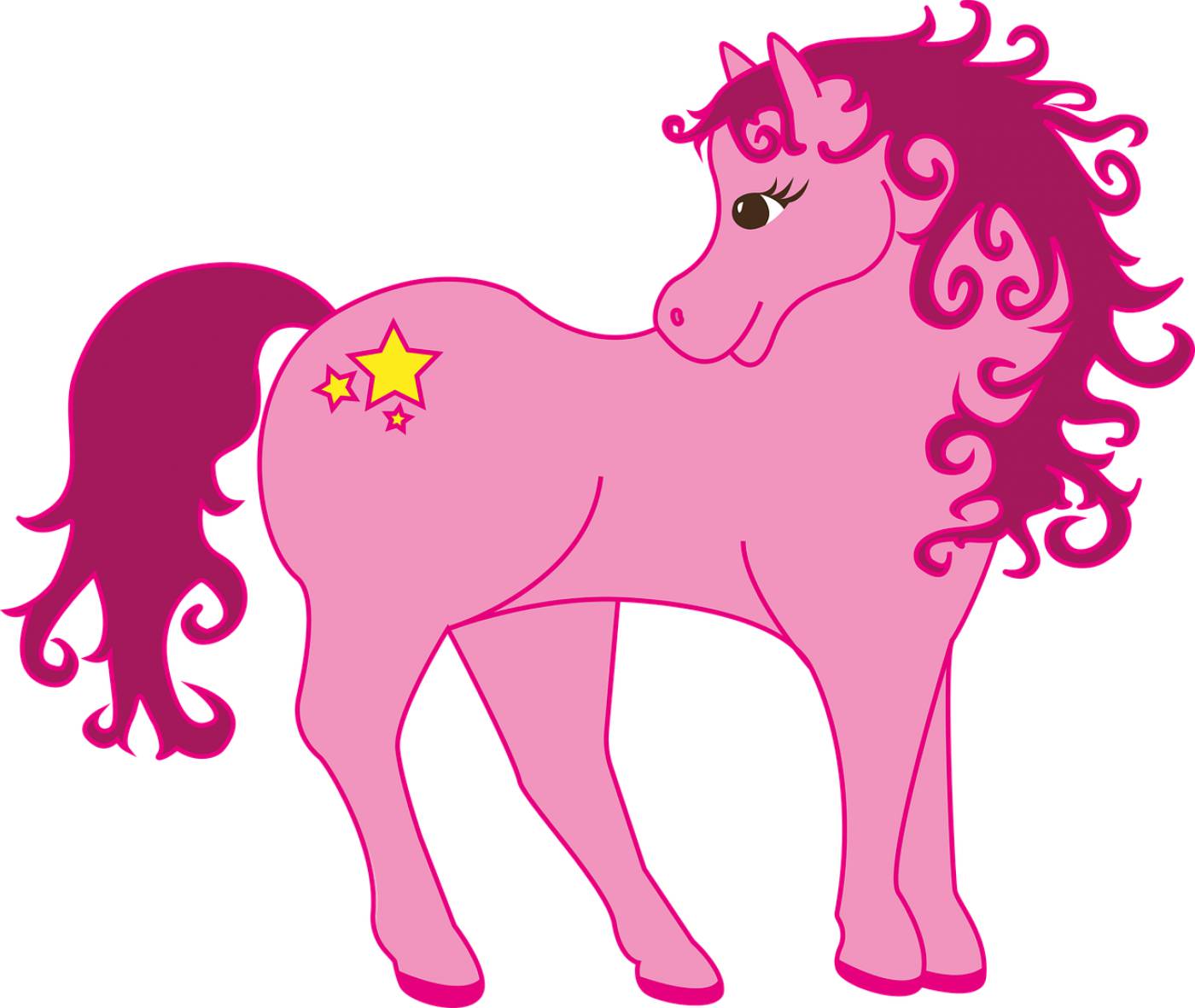 pony horse pink yellow curls mane  svg vector