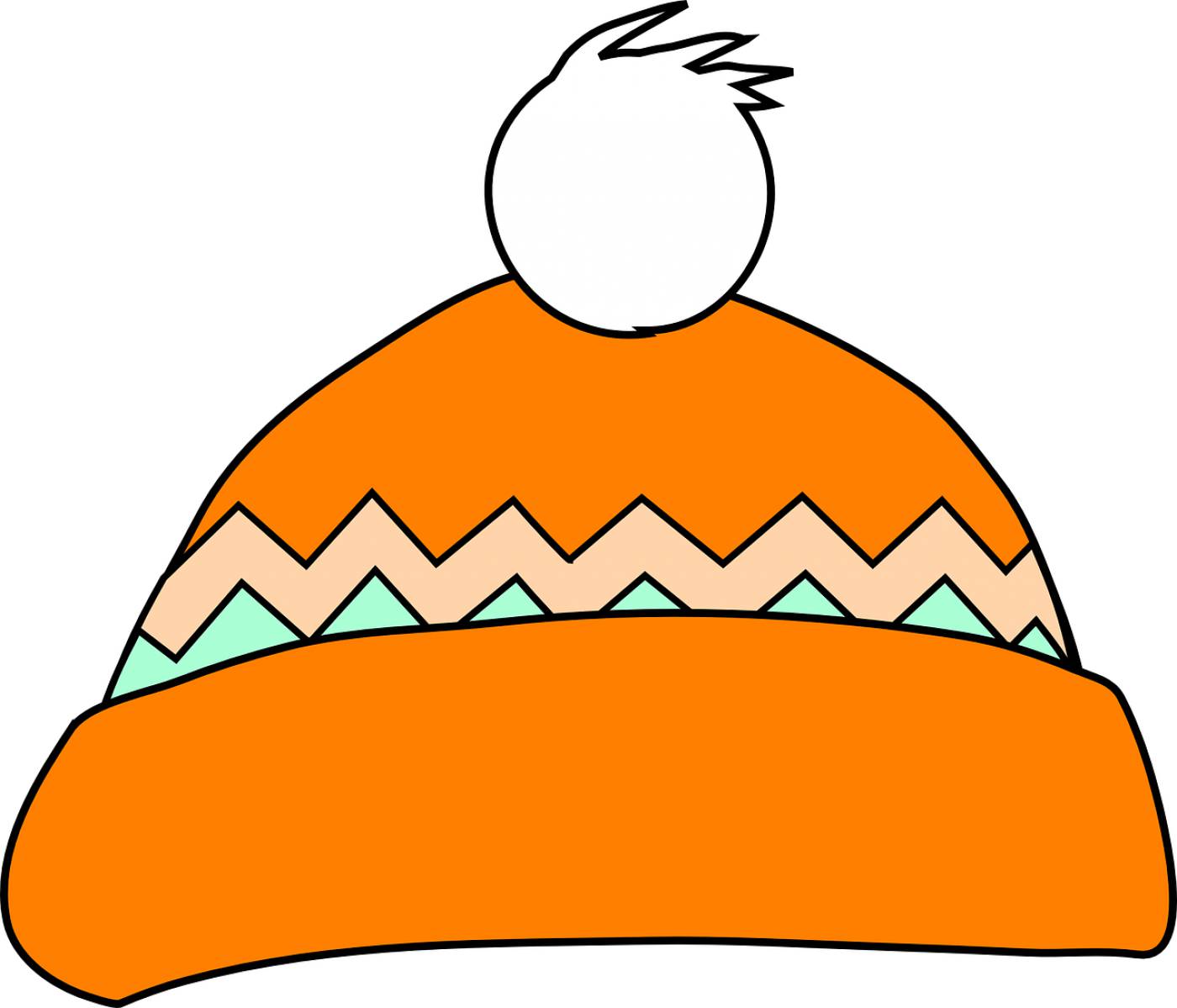 cap hat warm winter green orange  svg vector