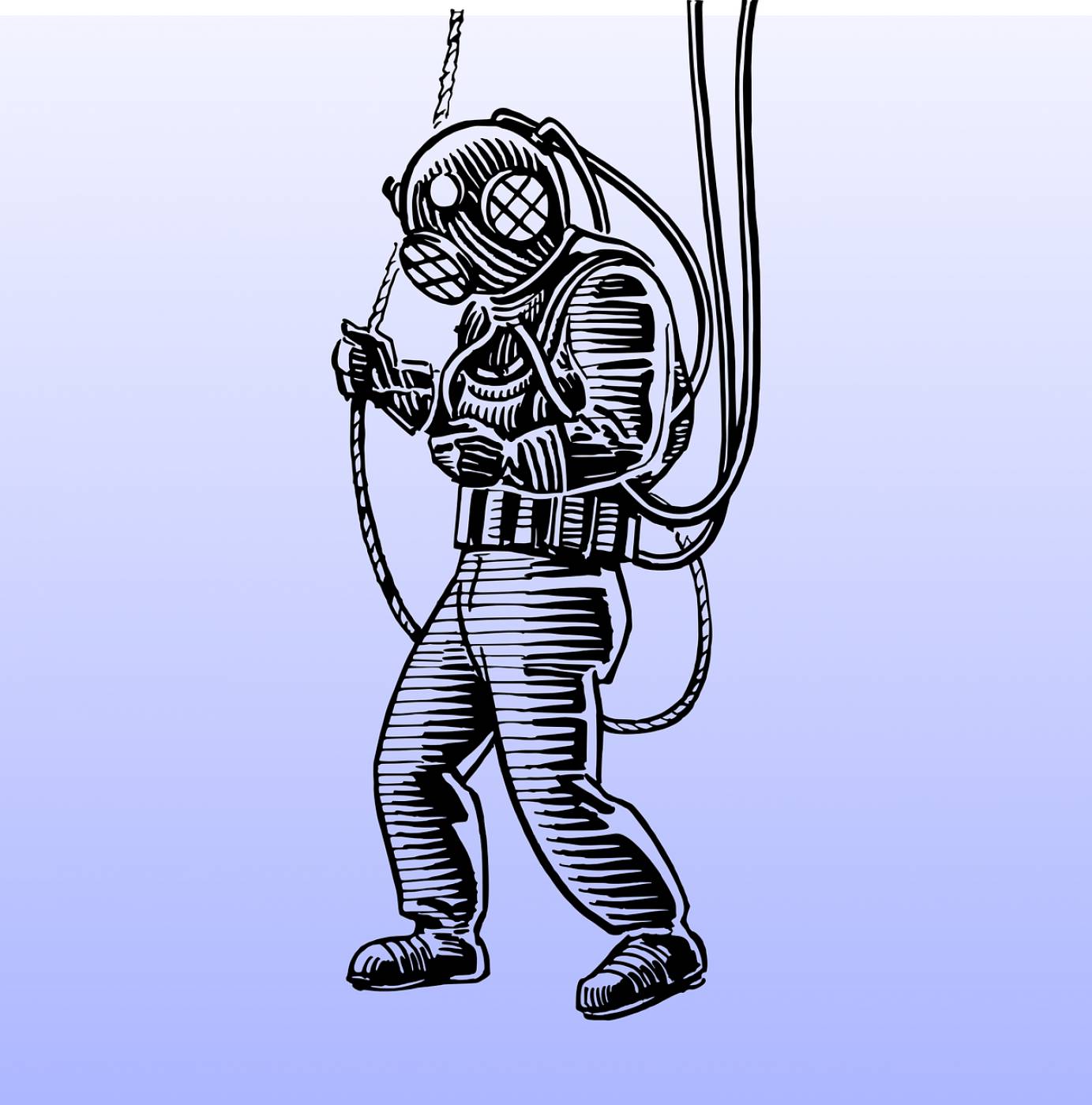 deep sea diver diving equipment  svg vector