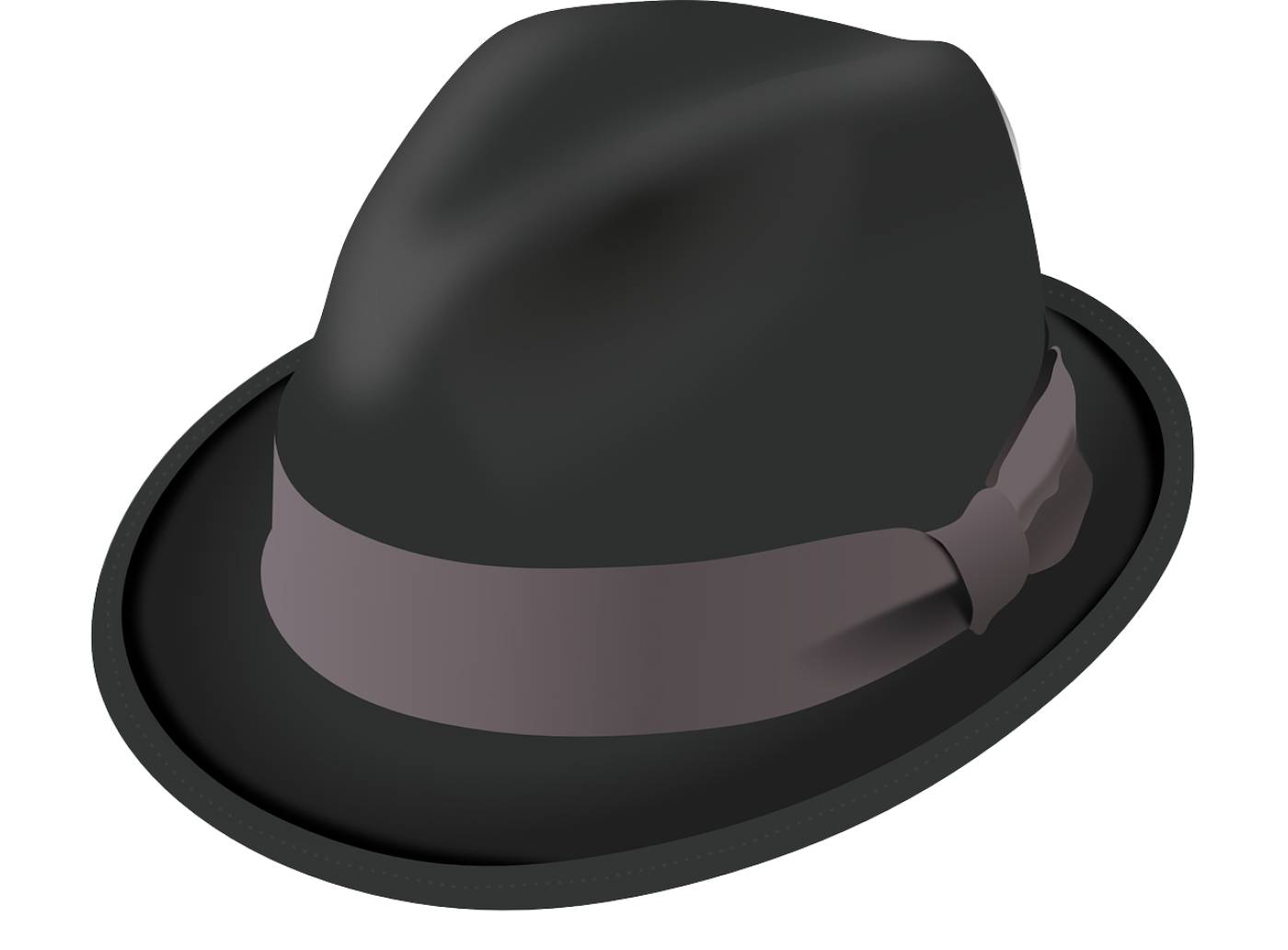 hat trilby black brim crease felt  svg vector