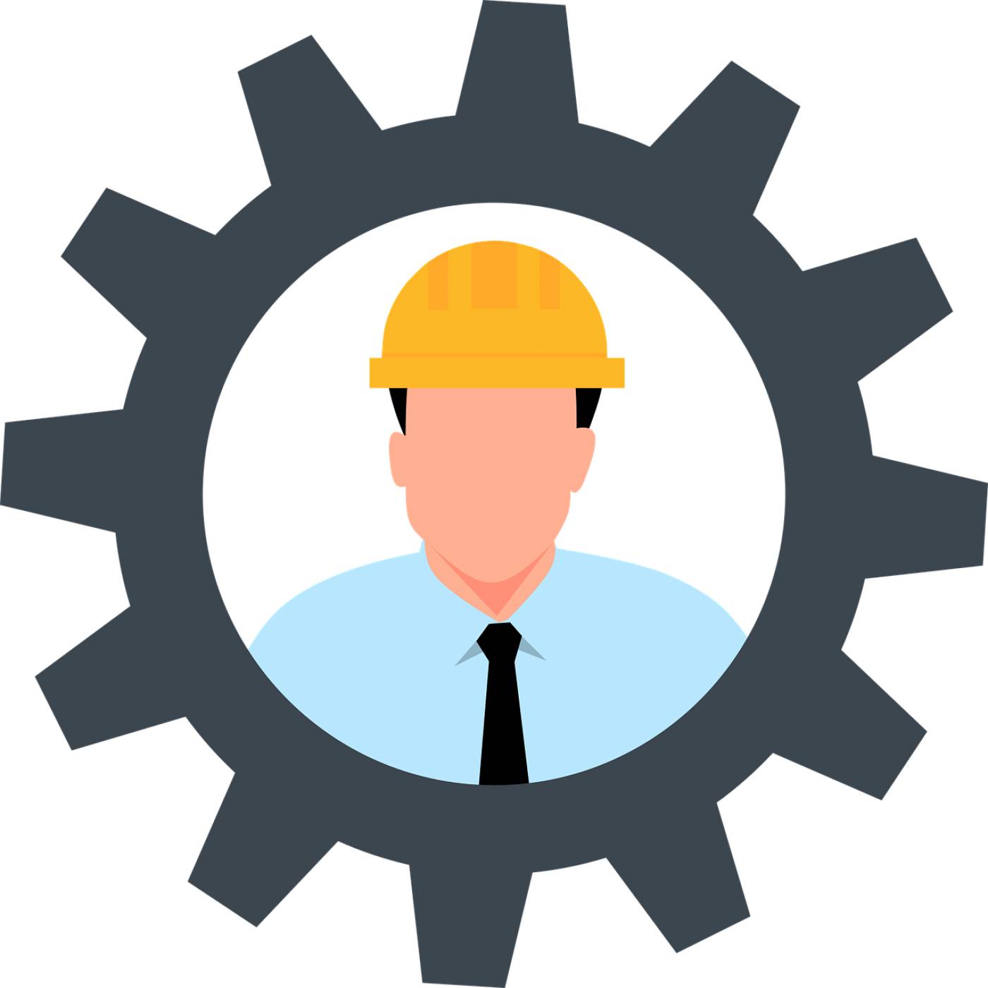 worker gear wheel icon construction  svg vector