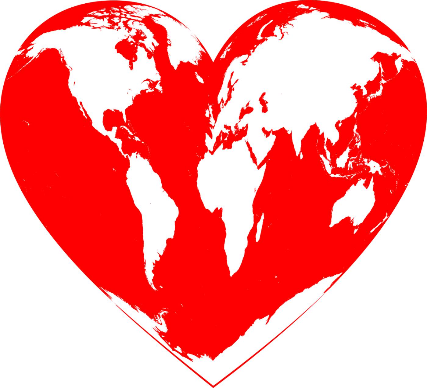 heart love world map globe planet  svg vector