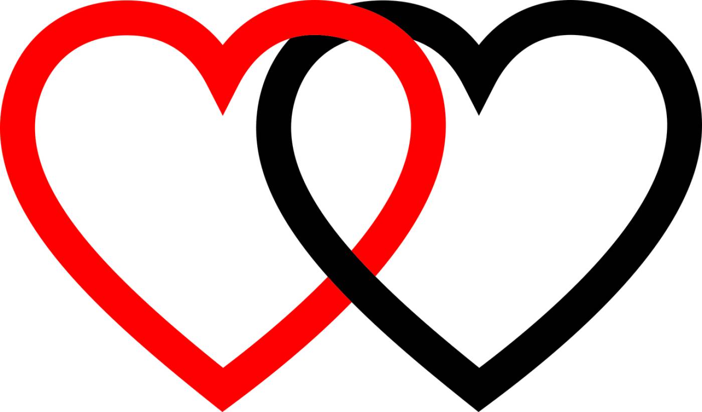 hearts linked overlapping  svg vector